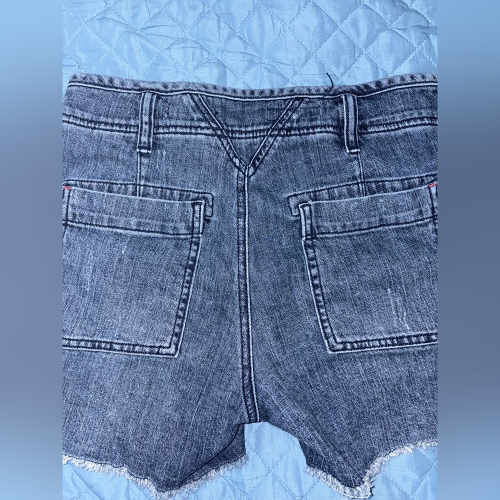 Anthropologie Pilcro The‎ Wanderer Blue Denim Frayed Hem Shorts Women’s Size 26 - Picture 12 of 14
